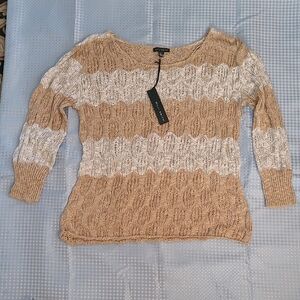 Willi Smith Tan and Cream Knit Sweater